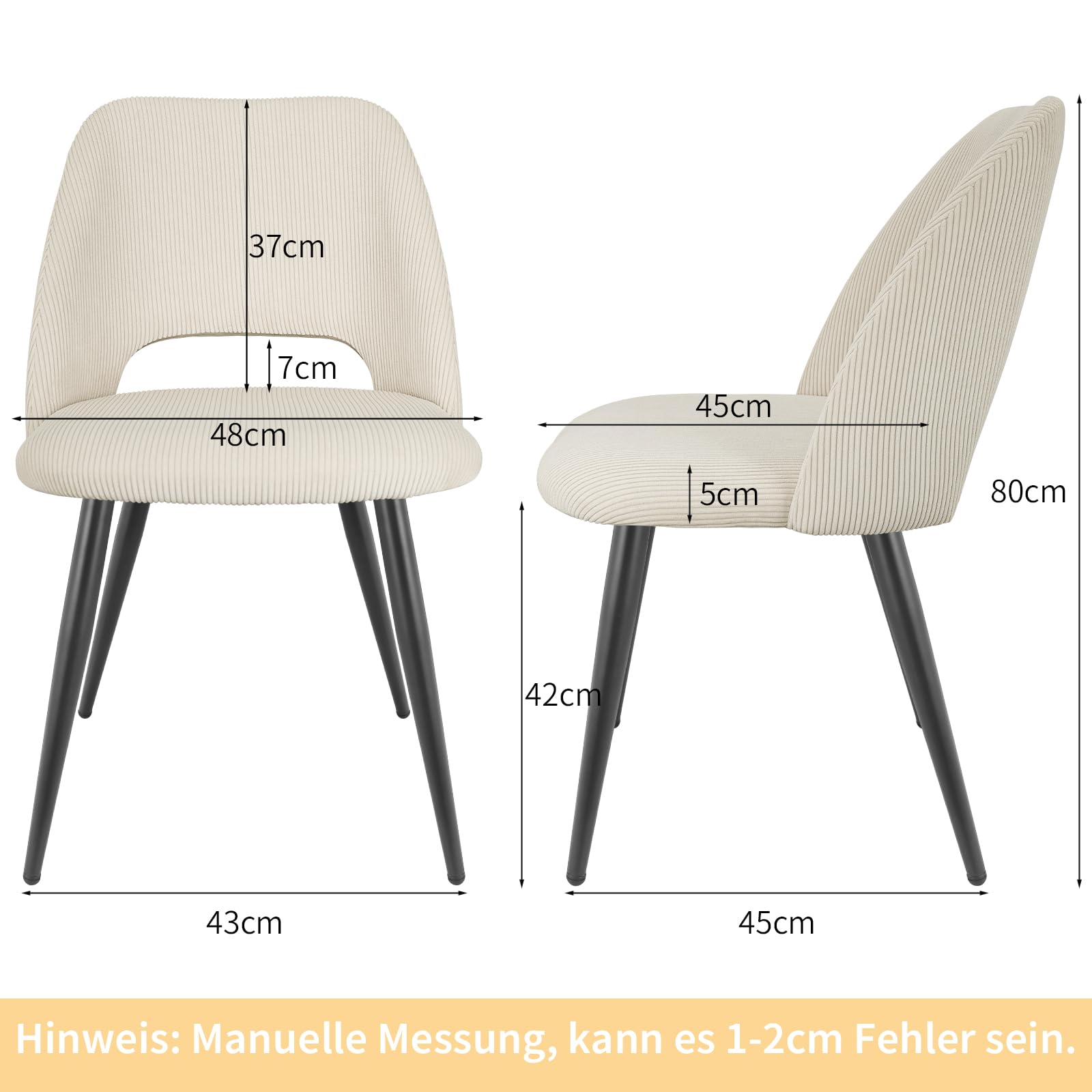WAFTING Set van 8 eetkamerstoelen, gestoffeerde stoel met hoge