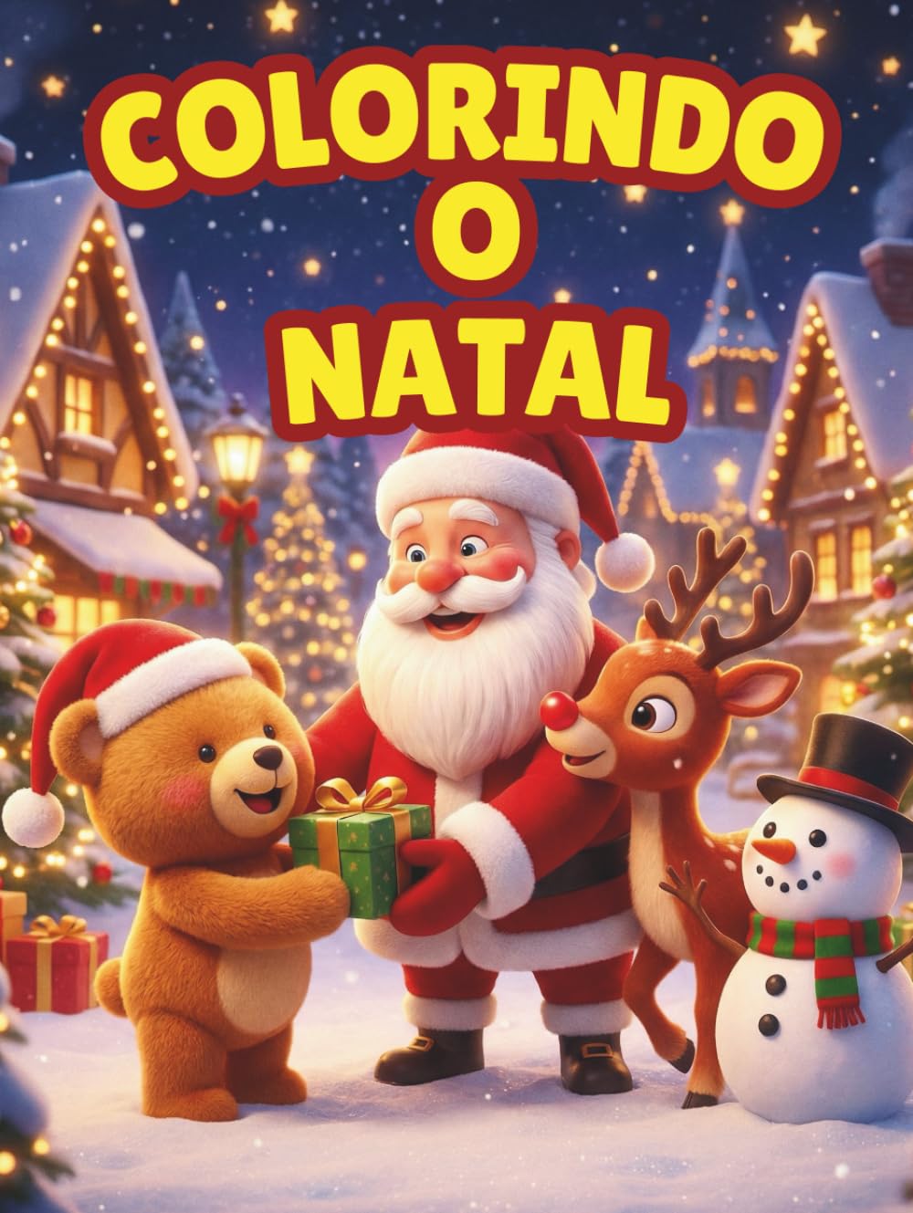 Colorindo o Natal: livro de colorir Edição Premium Capa Dura - Papel Grosso 180g (Não Vaza!): Presente Ideal para Crianças | Capa Dura | Papel de ... | 80 Páginas com Ilustrações Detalhadas