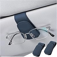 Vista 16 de zipelo Soporte para gafas de sol para visera solar de automóvil, 2 piezas de gancho magnético de cuero para gafas, clip de montaje para gafas de sol