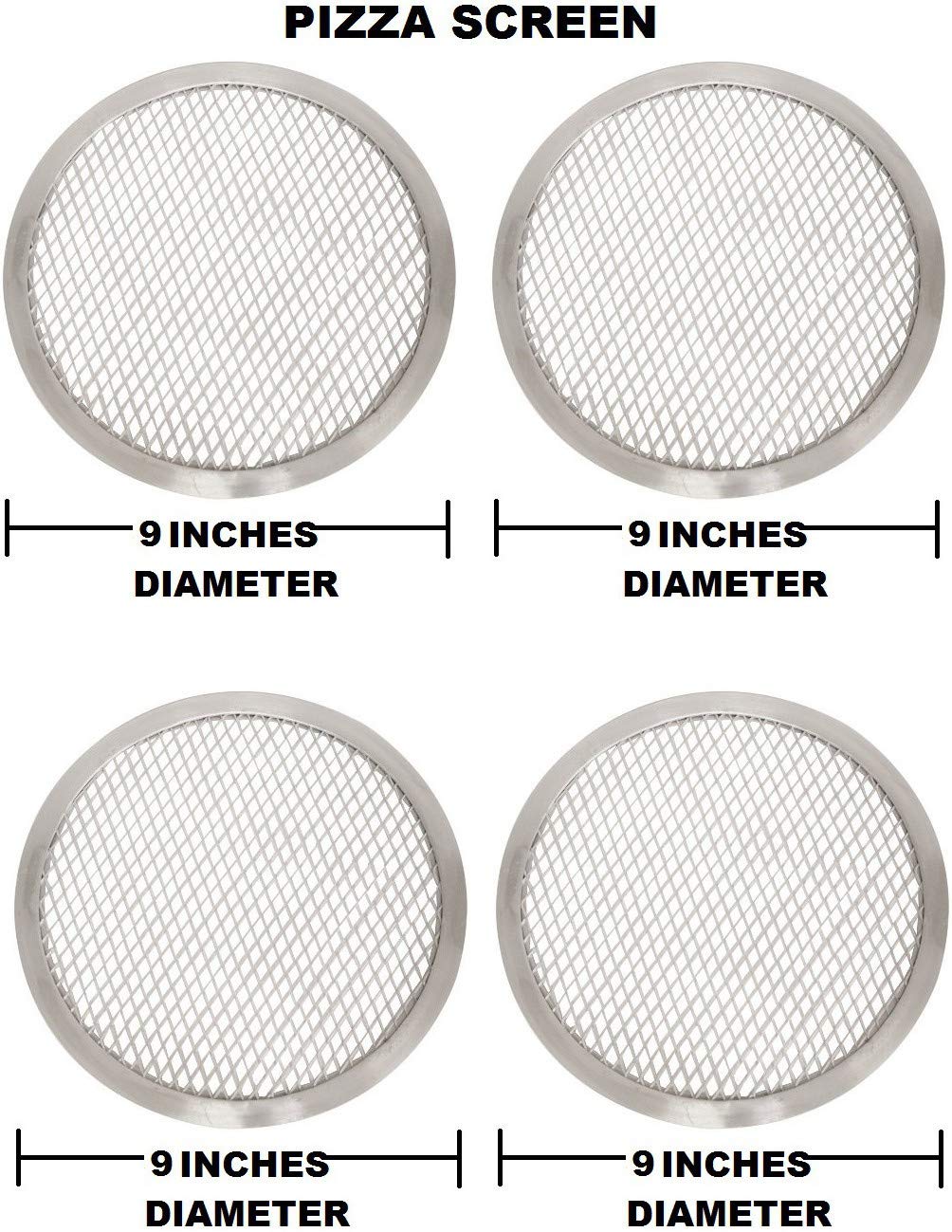 THW for Commercial USE of Hotels and Restaurants 9 Inches Aluminium Pizza Screen- Set of 4 Pieces