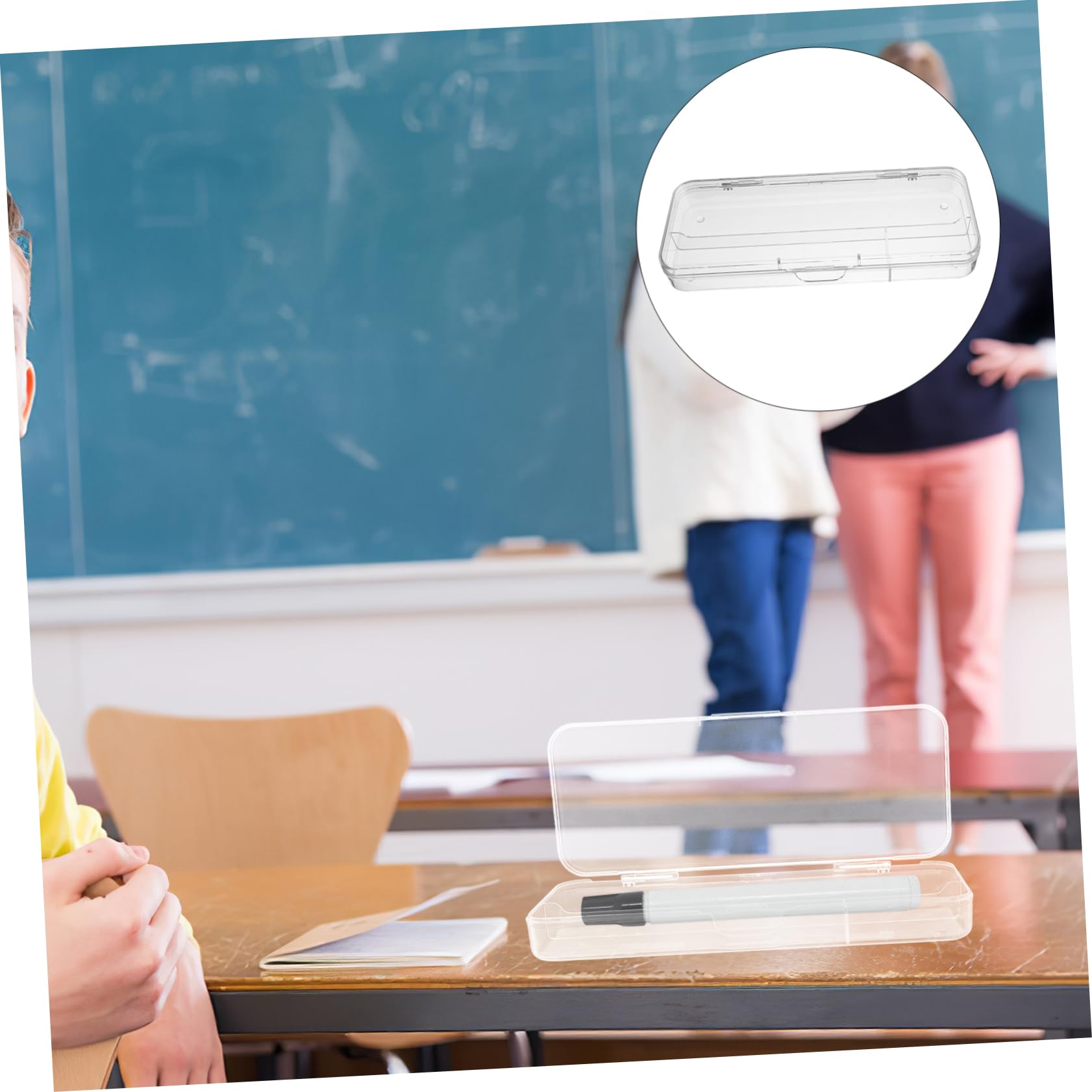 SHINEOFI 5pezzi Pencil Box Trasparente Per Cancelleria Organizer Impilabile Per Matite e Penne Per Scuola Ufficio e Casa Capacità e Design Compatto