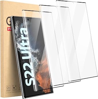 3 Pack Screen Protector for S22 Ultra,Tempered Glass,Touch Sensitive and Case Friendly for Galaxy S22 Ultra