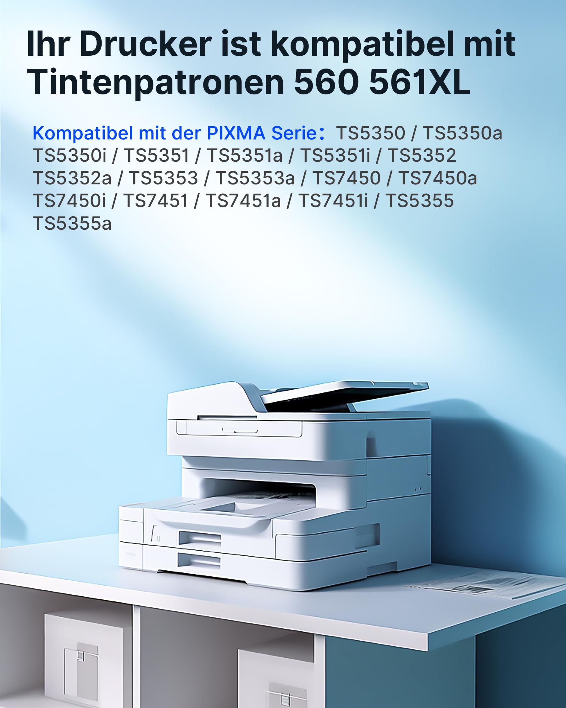 Druckerpatronen 560 561 XL Ersatz für Canon ts5350i Patronen PG560XL