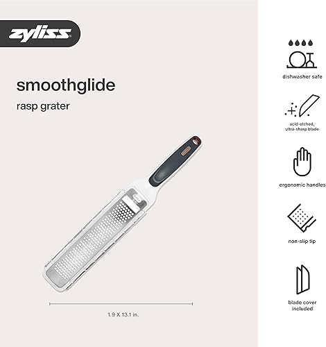 Vista 35 de Zyliss SmoothGlide - Rallador doble – De mano con cuchillas de acero inoxidable y mango ergonómico – Rallador mediano y grueso de doble cara