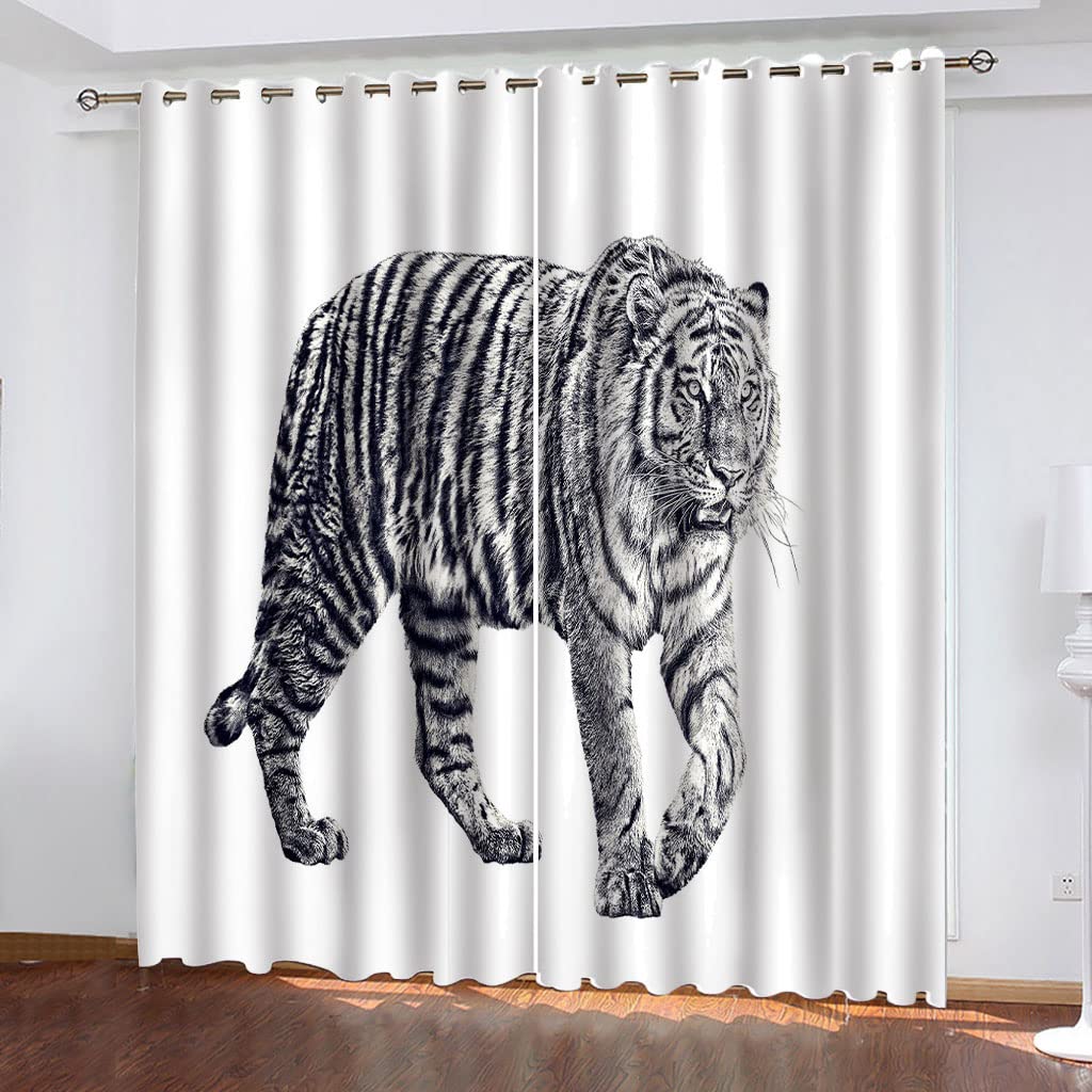 Draperies intérieurs de salon moderne et chambre motif tigre 3D