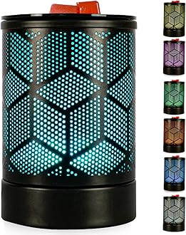 Electric Wax Melt Burner with 3D Daimond Black Fragrance Oil Burner Candle Melts Warmer Scented Fragrance Melter Lamp for Home Office Bedroom Living Room and Decor Gifts