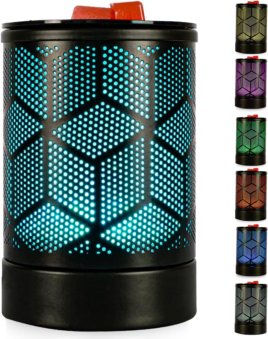 Electric Wax Melt Burner with 3D Daimond Black Fragrance Oil Burner Candle Melts Warmer Scented Fragrance Melter Lamp for Home Office Bedroom Living Room and Decor Gifts