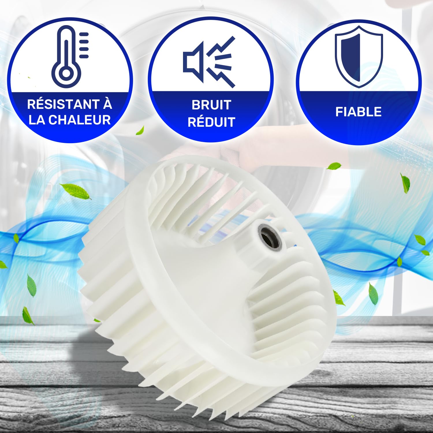 Roue de Ventilateur pour Séchoir Ø 155 mm avec le Code C00526646 C00860600 pour Indesit 488000526646 488000860600 pour Whirlpool - Garantie de 10 Ans - MONTERAL