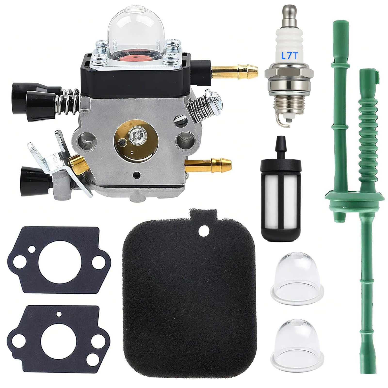 FitBest C1Q-S68 Carburetor Tune-Up Kit for Stihl BG45 BG46 BG55 BG65 BR45C SH55 SH85 Leaf Blower – Replaces Zama C1Q-S64/C1Q-S68 & Includes Gaskets, Primer Bulb, Spark Plug, Fuel Filter and Air Filter