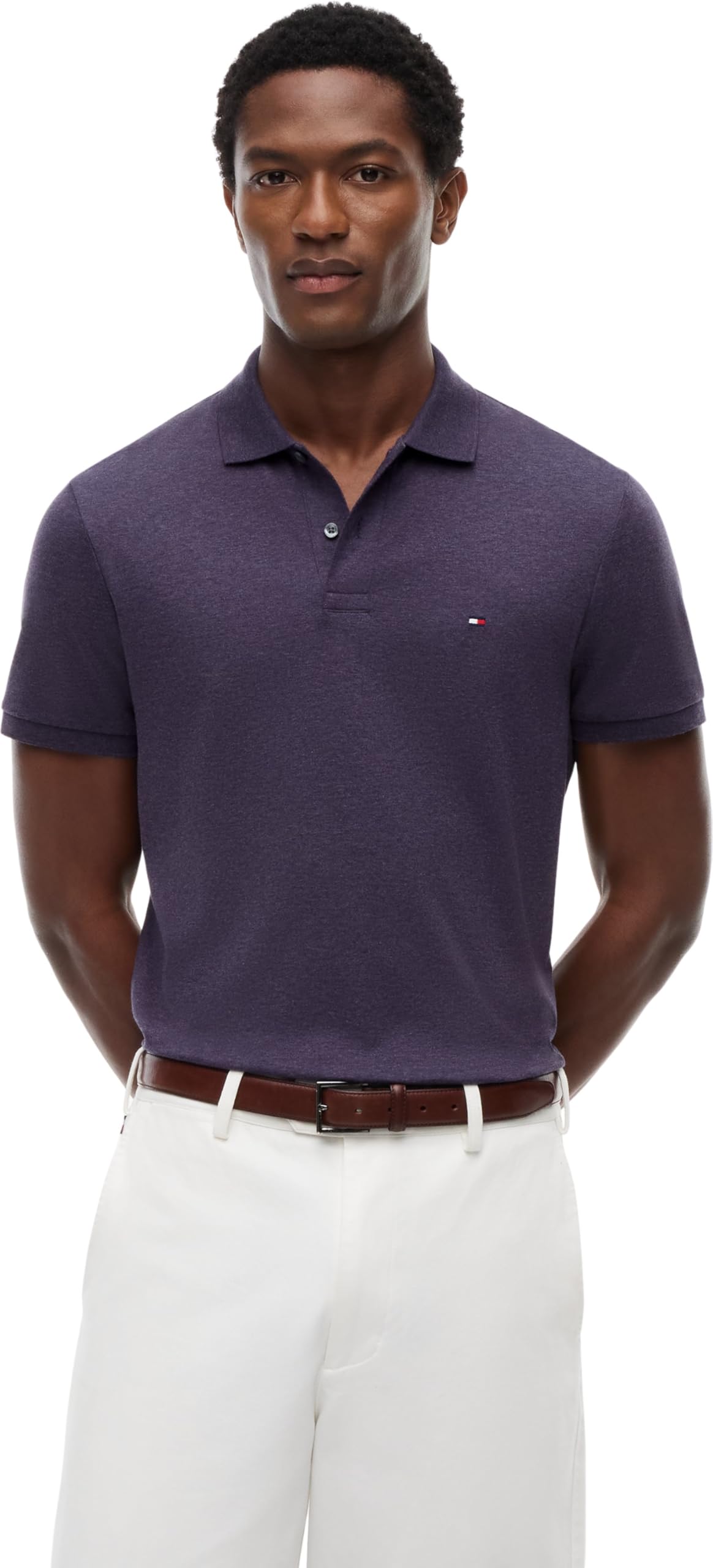Tommy Hilfiger Men Liquid Cotton REG Seasonal Polo MW0MW39994 S/S Polo, Purple, S
