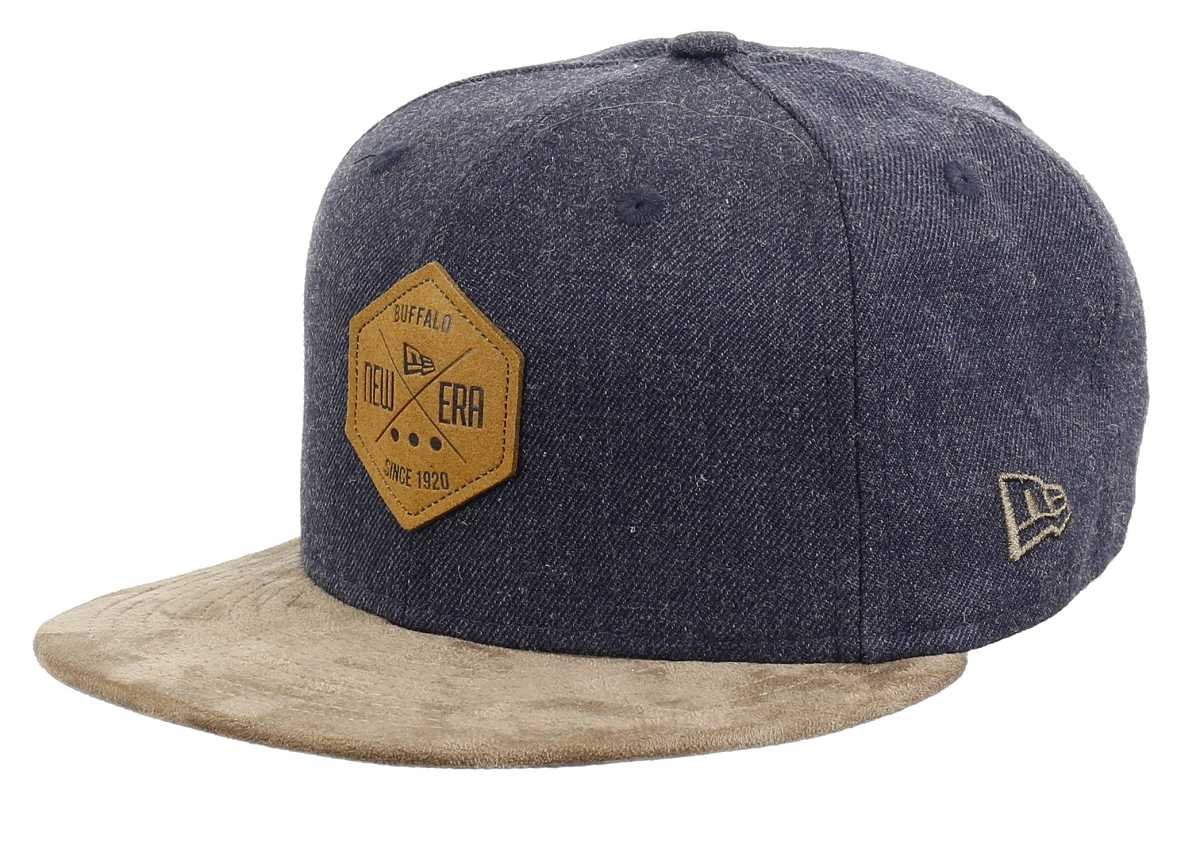 Gorra New Era 59FIFTY Con Parche Hexagonal - Colaboración Exclusiva New Era X CapSpin - Corona Heather Indigo Y Visera De Ante