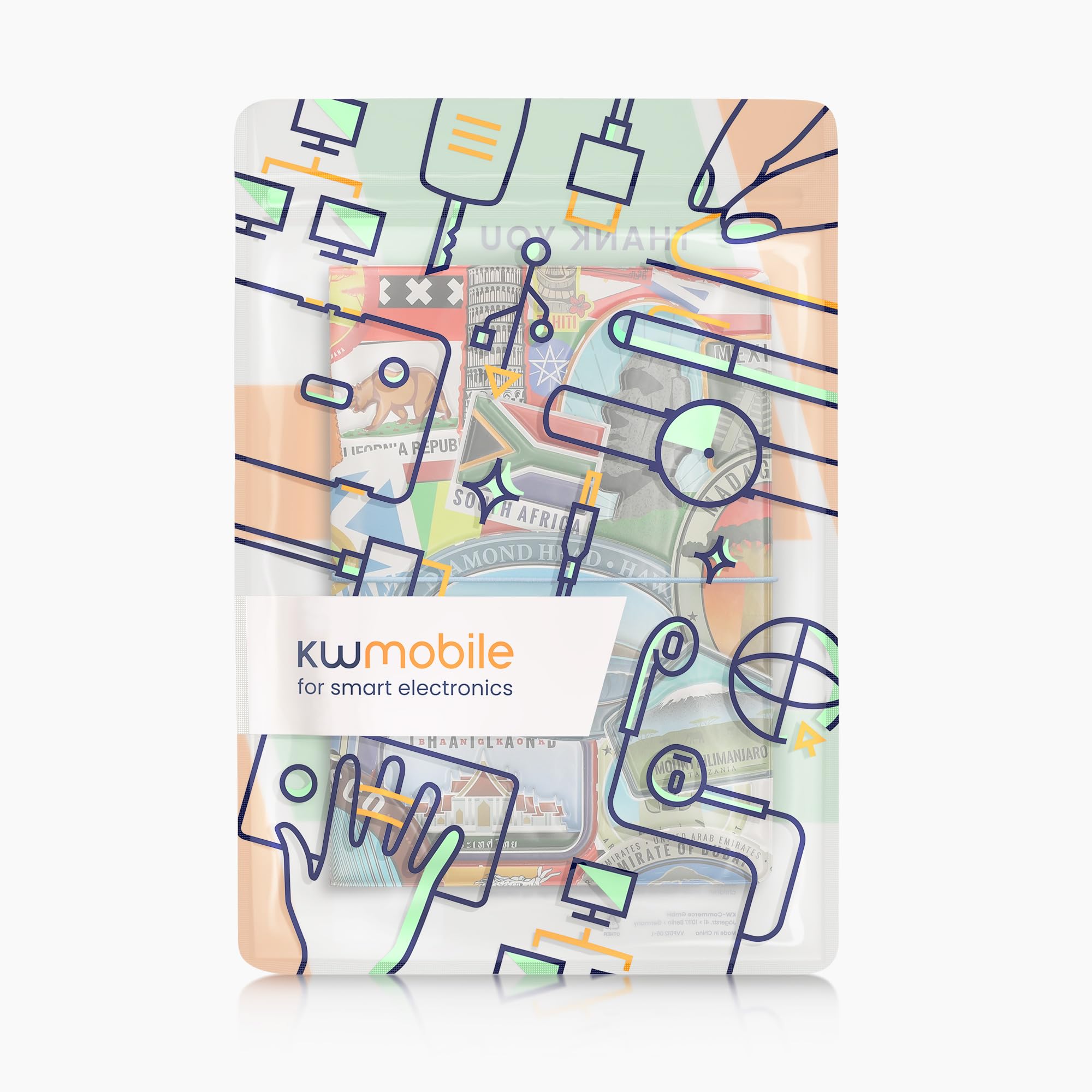 kwmobile Custodia per Passaporto - Porta Passaporto con Chiusura di Sicurezza ad Elastico - Protezione per Documenti - rosso/bianco/grigio