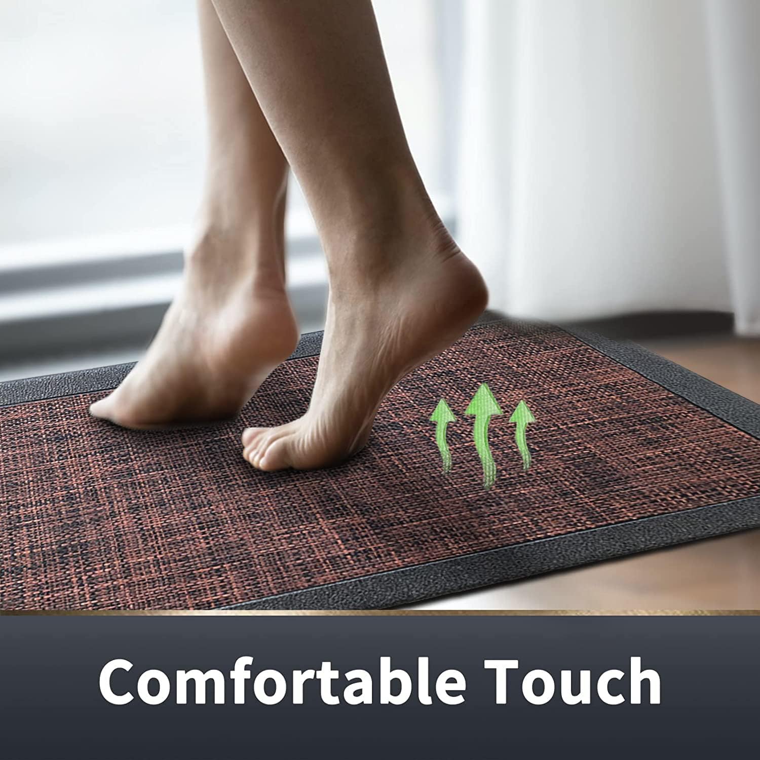 Burgundy Textilene Anti-Fatigue Kitchen Mat with Nonskid Backing