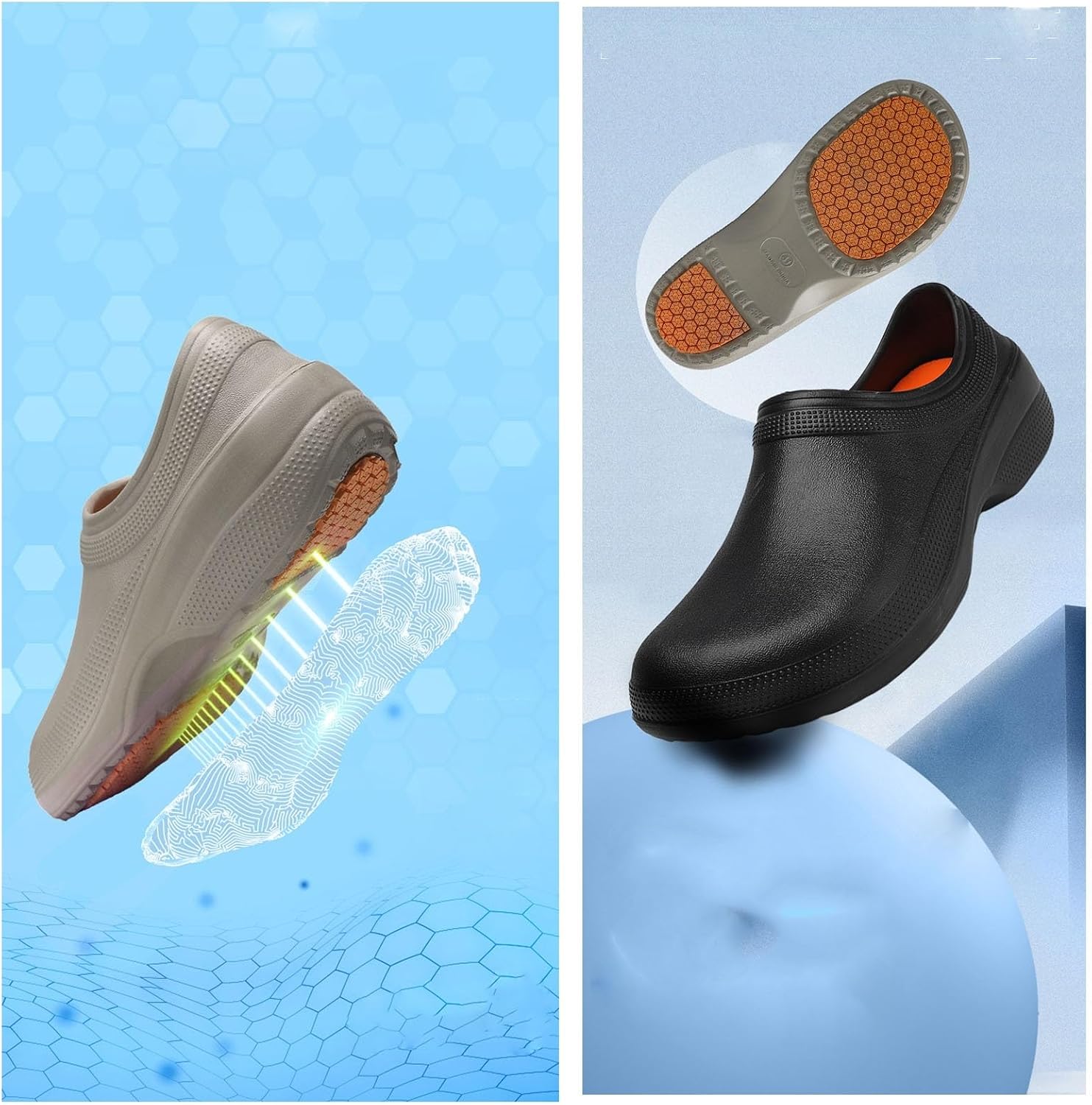 [Wygwlg] 男性用シェフシューズ、 メンズ プロフェッショナル ノンスリップ 耐油 防水 キッチン シェフ ワークシューズ 、