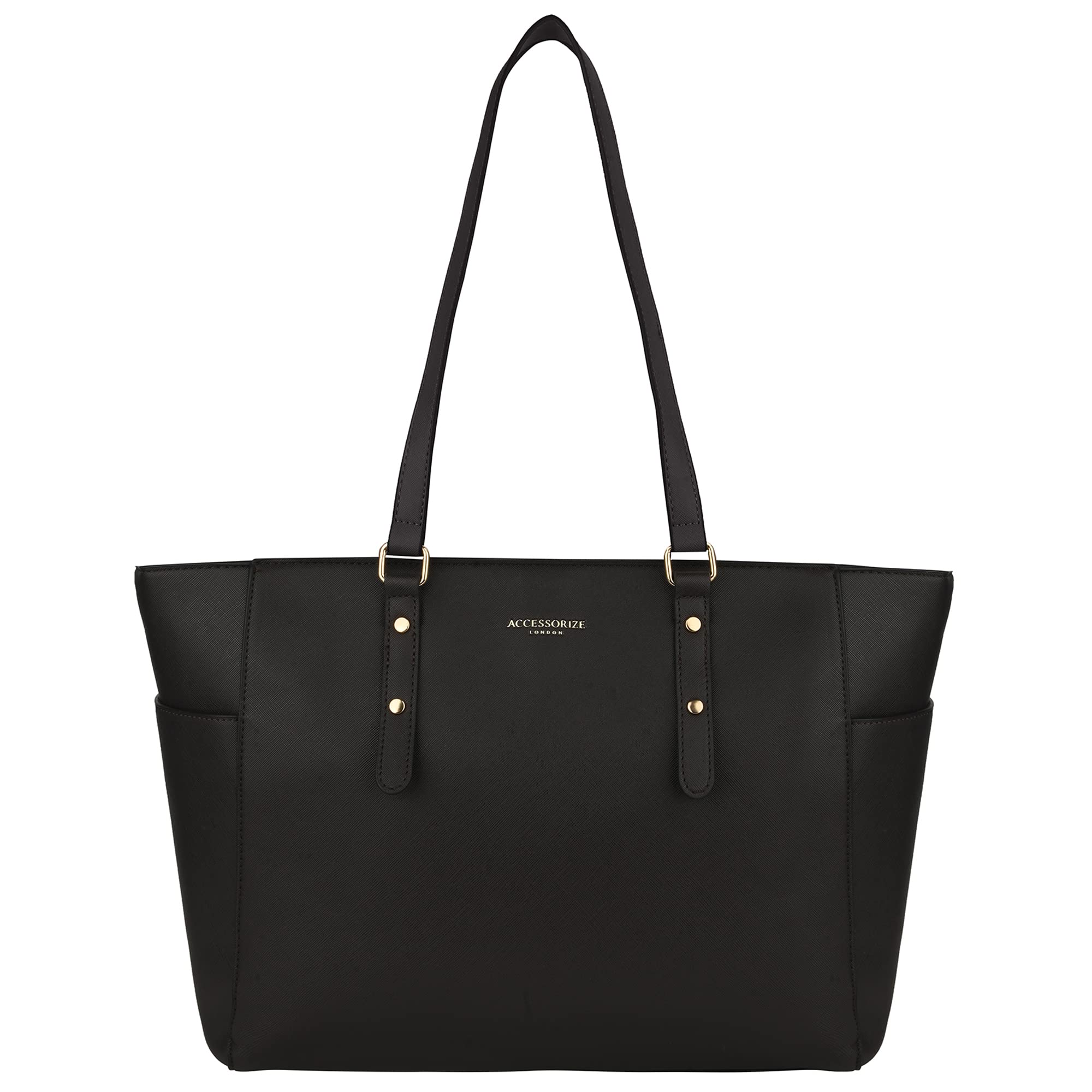 Accessorize London Womens Faux Leather Black Venus Laptop Winged Tote Bag (B0C1SCQGKJ) Amazon Price History, Amazon Price Tracker