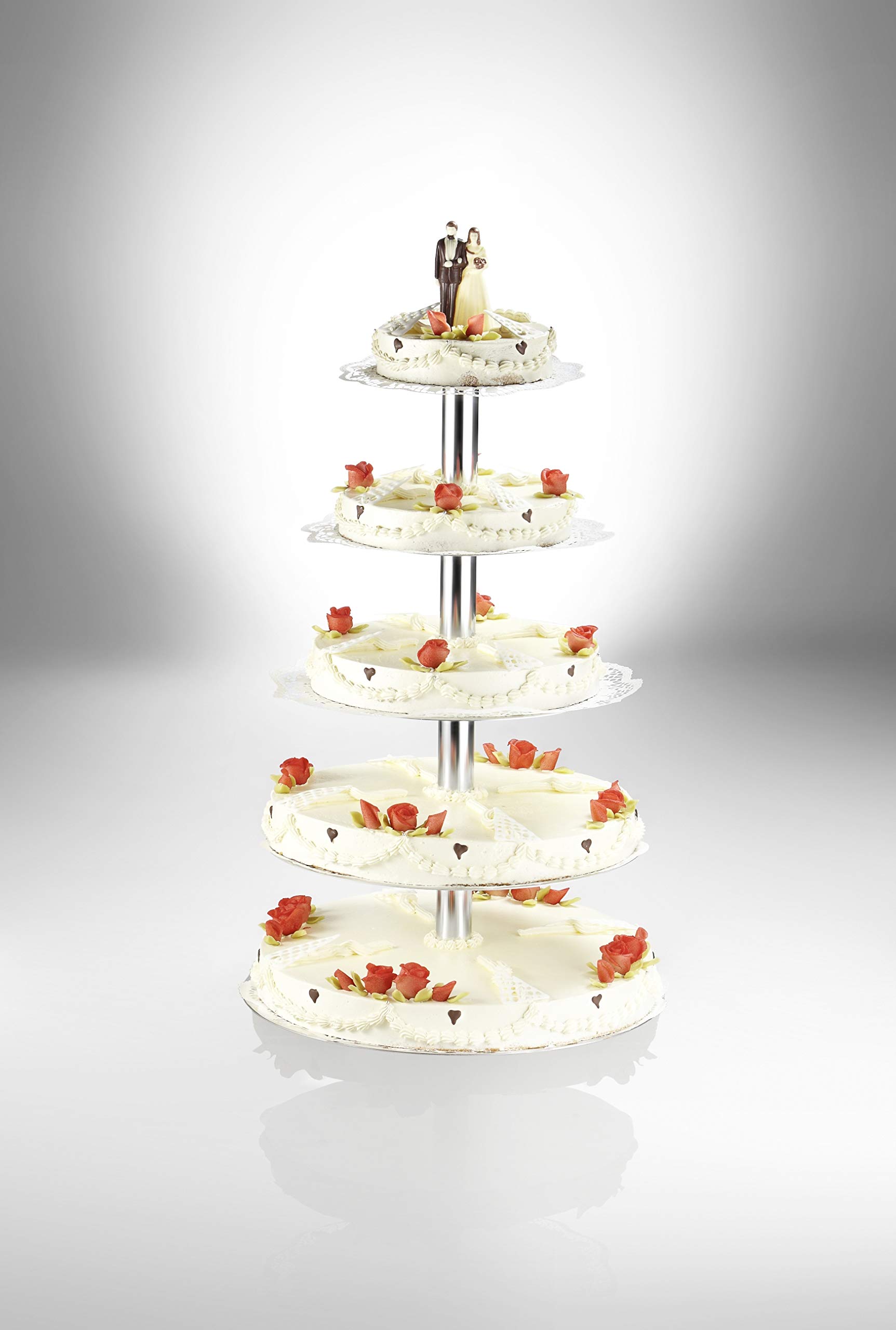 Image secondaire de Présentoir à Gâteaux Rond 5 Étagères en Aluminium Argenté