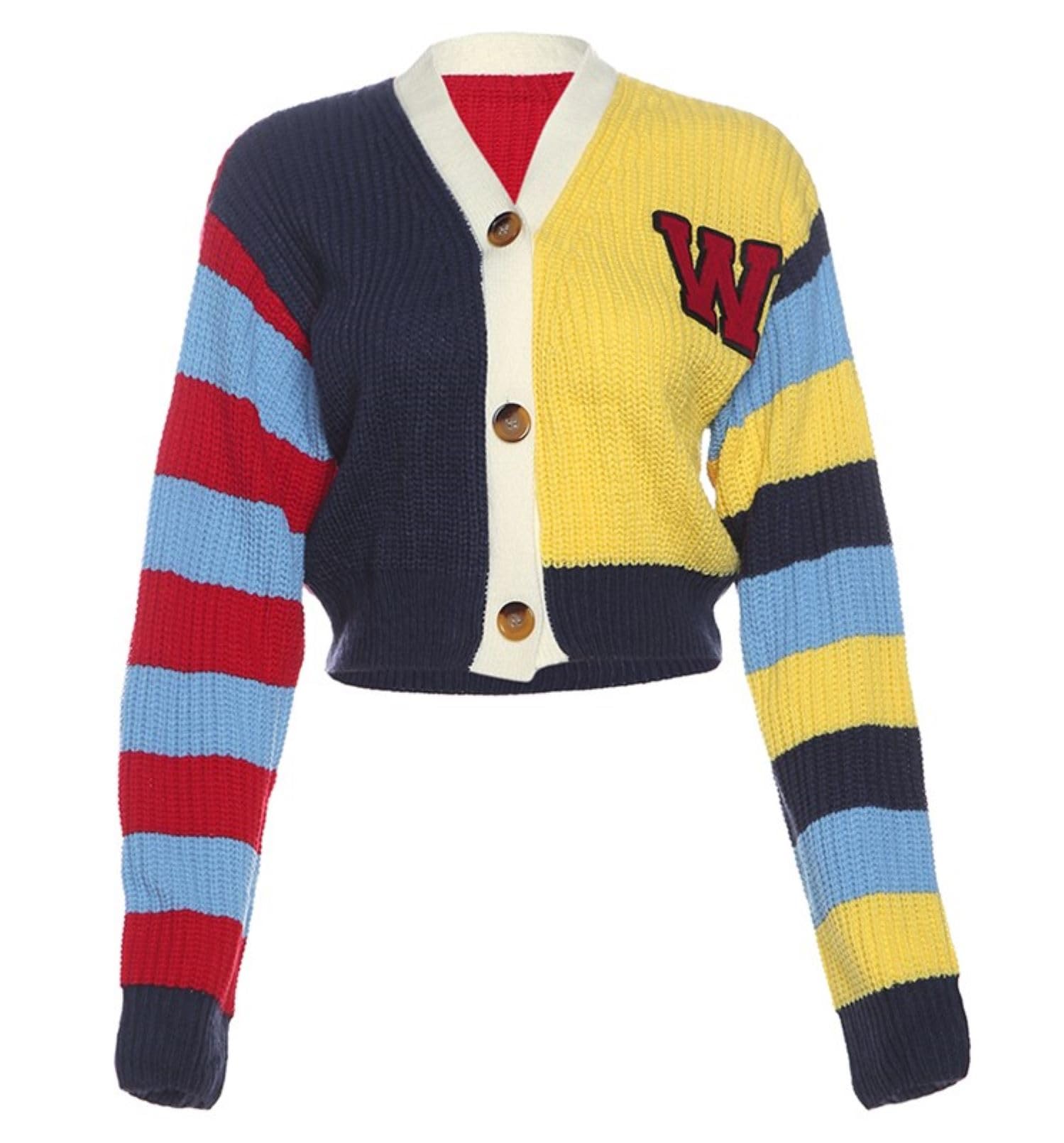 ksotutm Cardigan Sweaters for Women Cropped Knit Sweaters Colorful Short Button Coat Fall Sweaters