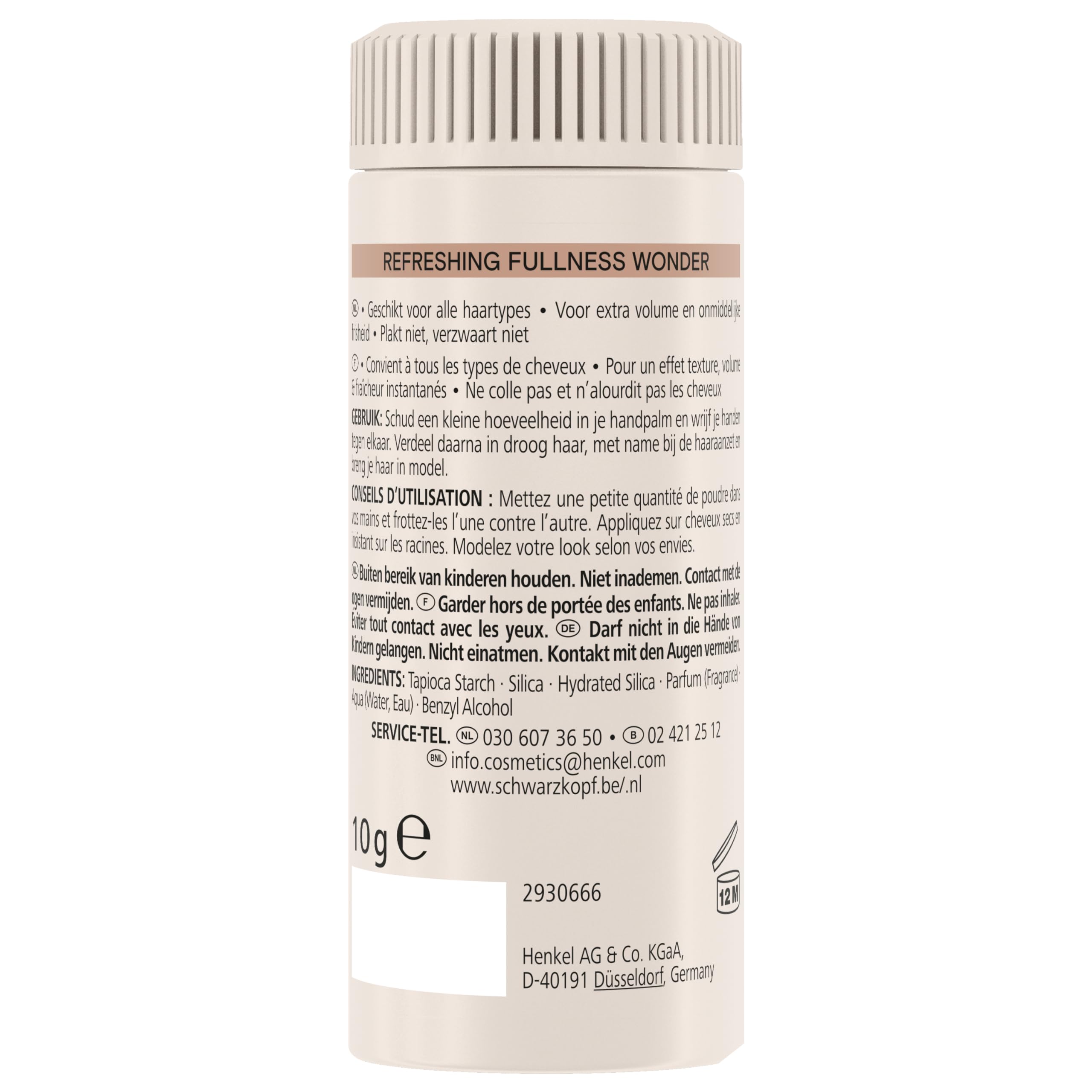 Taft - Schwarzkopf - Poudre Coiffante Cheveux - 2-En-1 - Volume - Longue Durée - Effet Matifiant - Effet Décoiffé - Ne colle pas - 99% d'ingrédients d'origine naturelle - Contenant de 10 g - 5