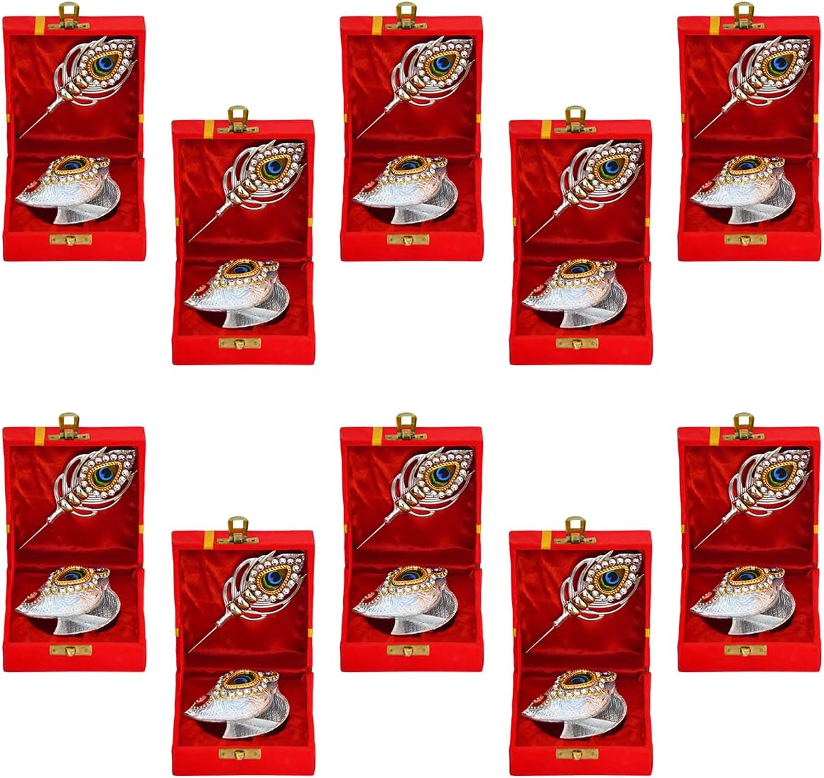 Saugat Traders Return Gifts for Puja Function Bulk Pack of 10 Tilak Gift Box Varalakshami Vratham Pooja Return Gift Haldi Mehendi Ceremony Wedding Favours Guests Engagement Housewarming Gifting