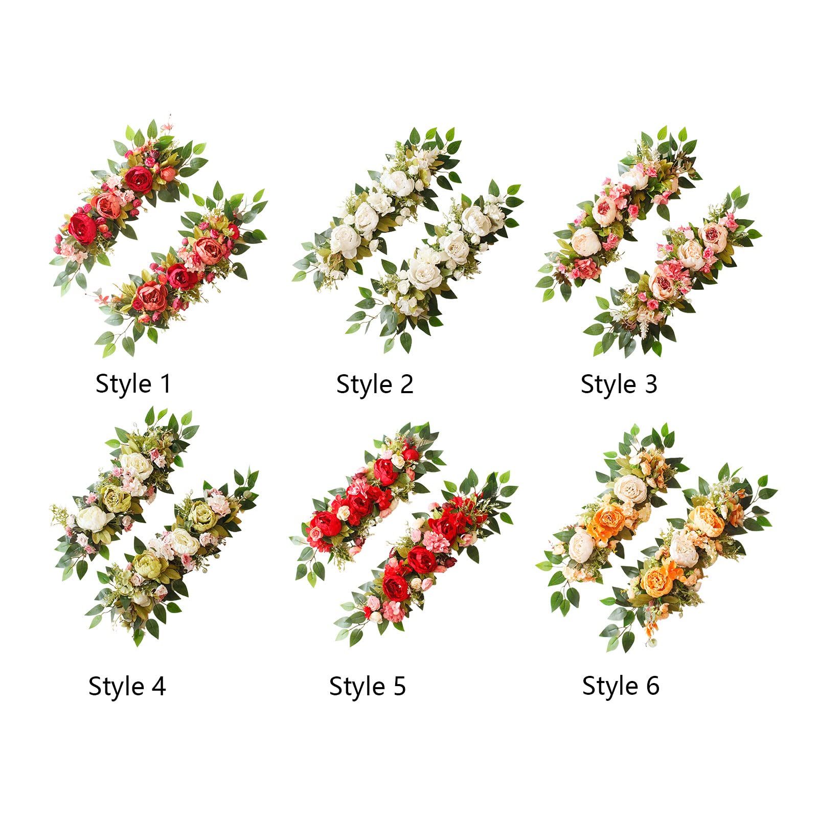 Hochzeitsbogen-Blumen-Set, 2 Stück, Künstliche Rosen-Hortensien-Blumengirlanden, Künstliche Pfingstrosen-Blumengirlanden, Hochzeits-Willkommensschilder für Hochzeitsempfang,(#2)