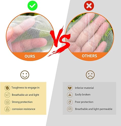 Miniatura 3 de Mosquitera de 39 x 10 pies para patio, red de malla de jardín, protección eficaz contra insectos e insectos, red duradera y versátil para