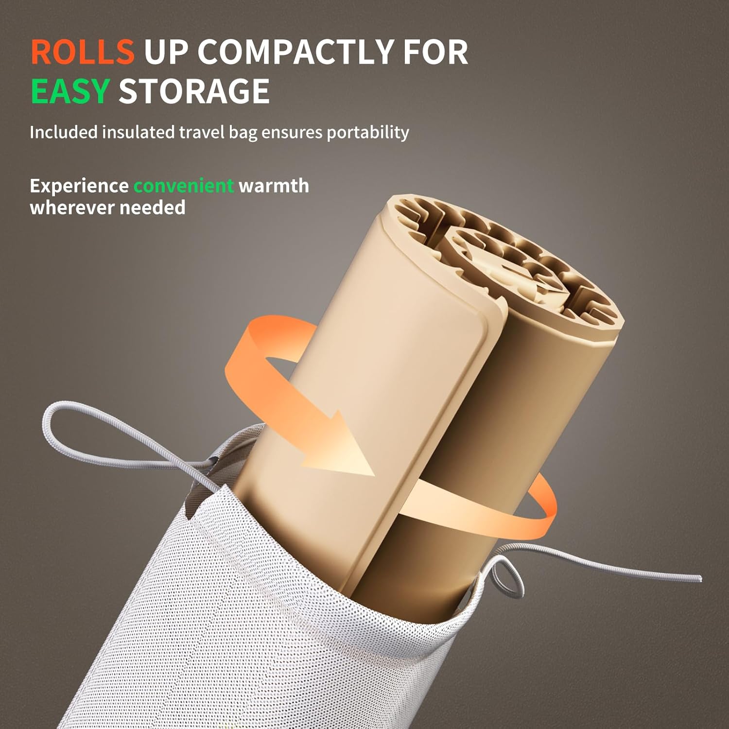 Heapsion Food Warming Mat, Electric Plate with 6 Level Temp 5 Hour Timer, 24x15'' Roll-Up Portable Warming Tray for Dinner Parties, Gatherings, and Holidays (Beige)