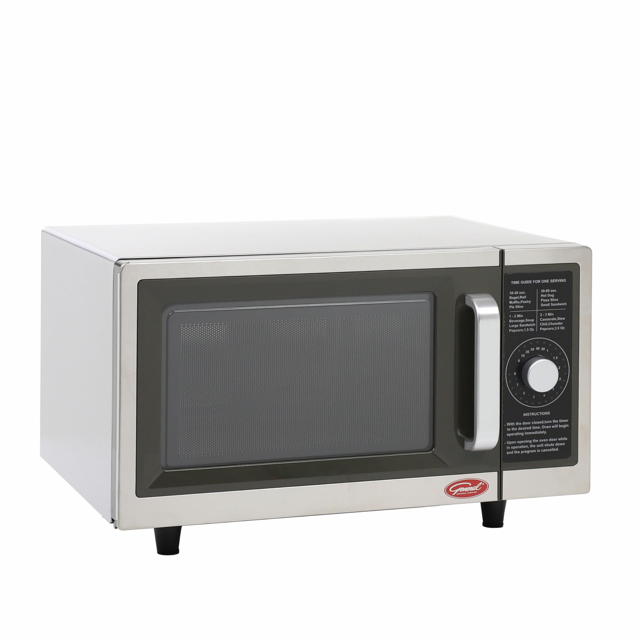 General Foodservice Commercial Microwave with Dial Control 10 Seconds to 8 Minutes Time Increments Countertop 120V 1000W 1