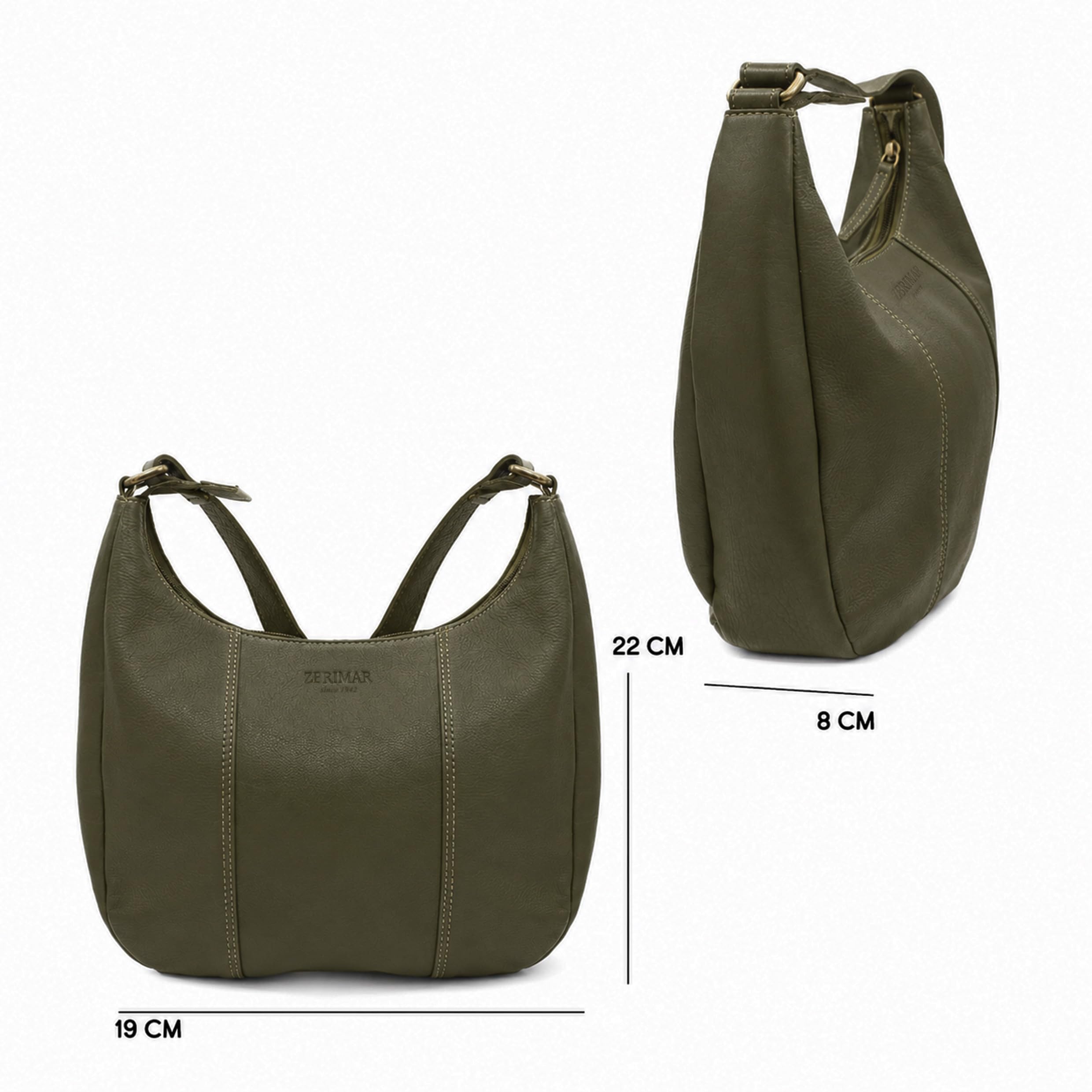 Zerimar | Bolso cuero autentico para mujer estilo casual | Mujer bolso piel natural con múltiples compartimentos | Ideal para uso diario