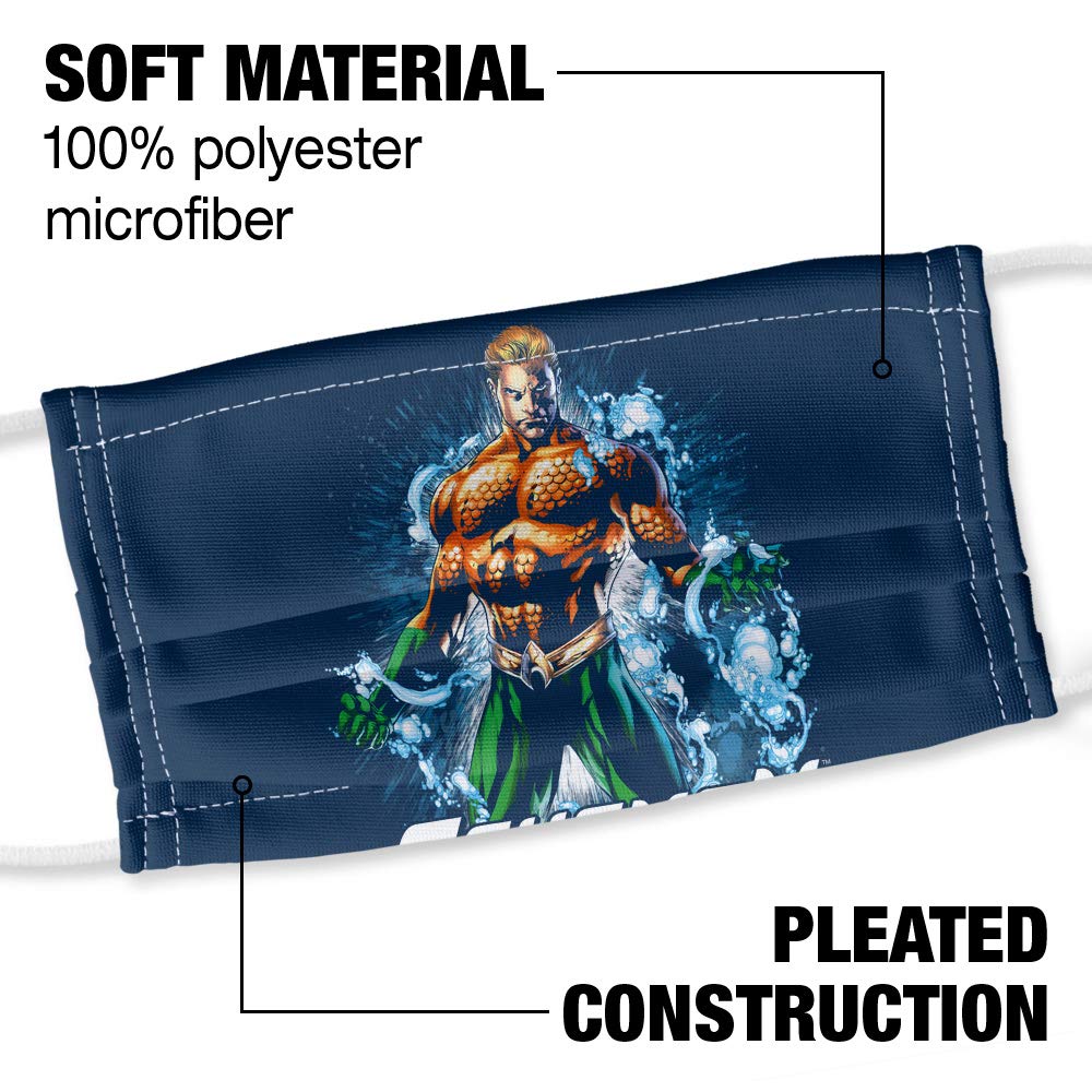 Aquaman Water Powers 1-Ply Reusable Face Mask Covering with Adjustable Nose Wire, Unisex