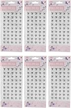 ملصق بلاستيكي على شكل قلوب مناسبة لتزيين الأوراق والديكور والملابس، مجموعة من 6 قطع، فضي، من ثري ايه