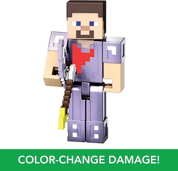 Minecraft Ender Dragon Action Figures Set, Lights, Sounds & Mist with Steve & Enderman 3.25-in Scale Figures, HTN25