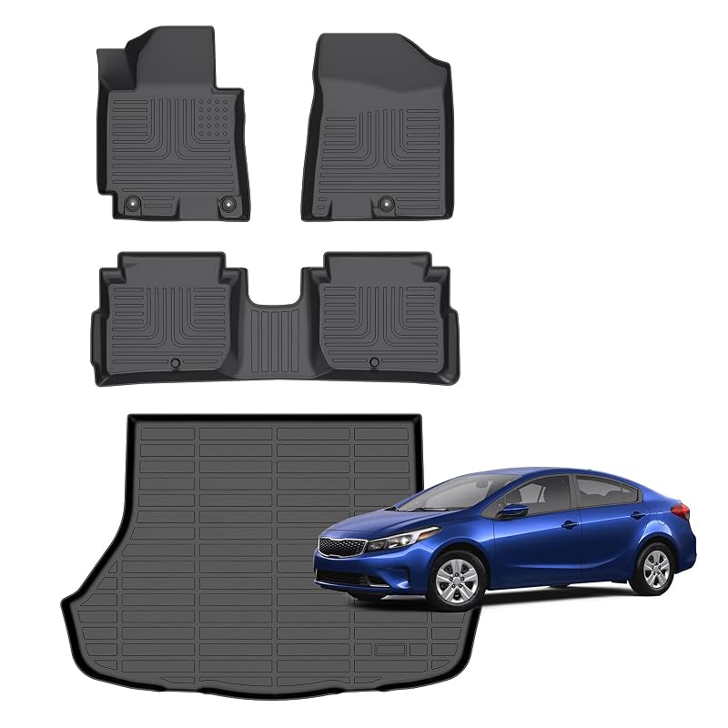 Tapetes automotivos em TPE para Kia Forte Sedan 2014–2018 Norand, kit com 4 peças