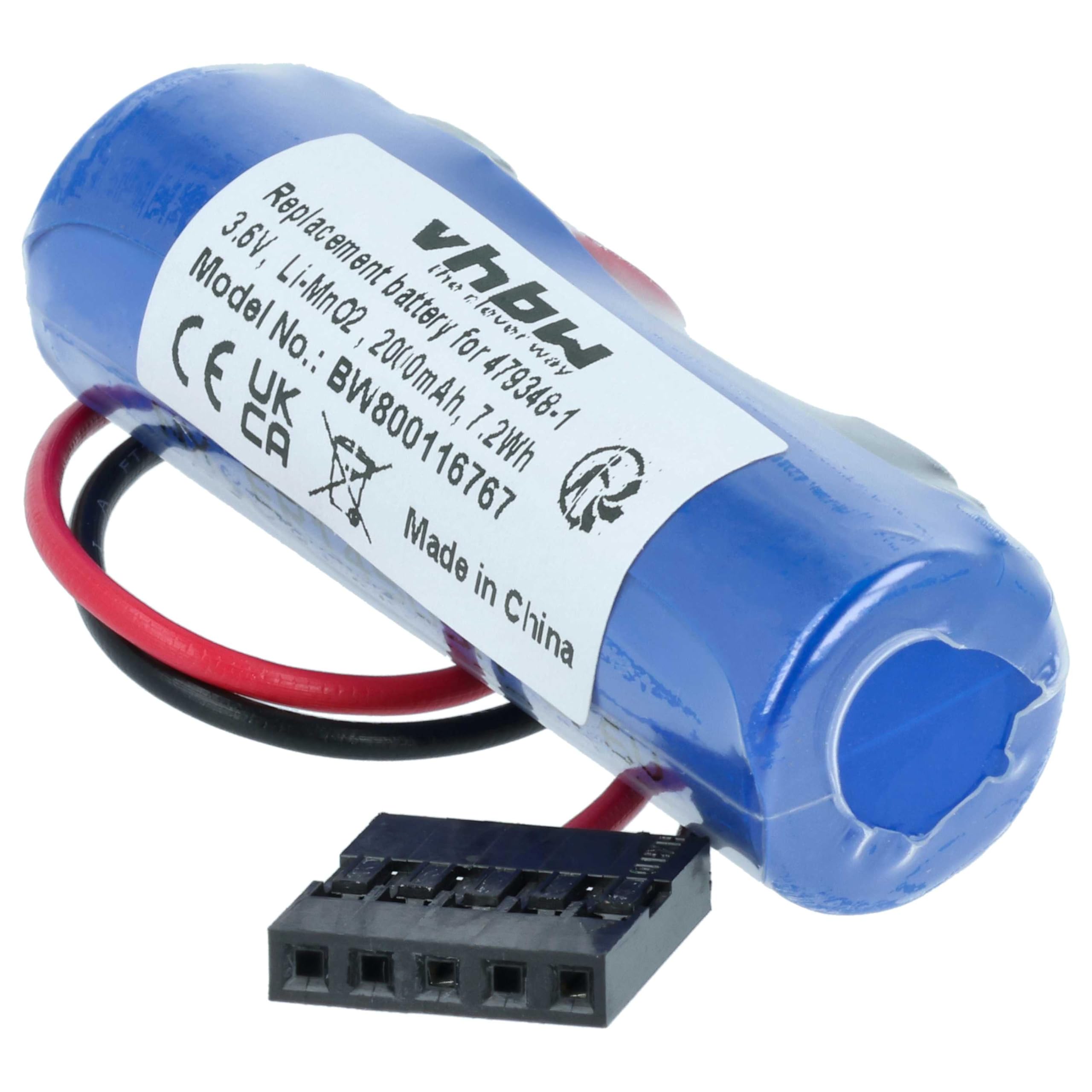 vhbw 5X batería Compatible con Toshiba ER6V with JAE 5Pin Connector Controlador de periférico (2000 mAh, 3,6 V, Li-MnO2)