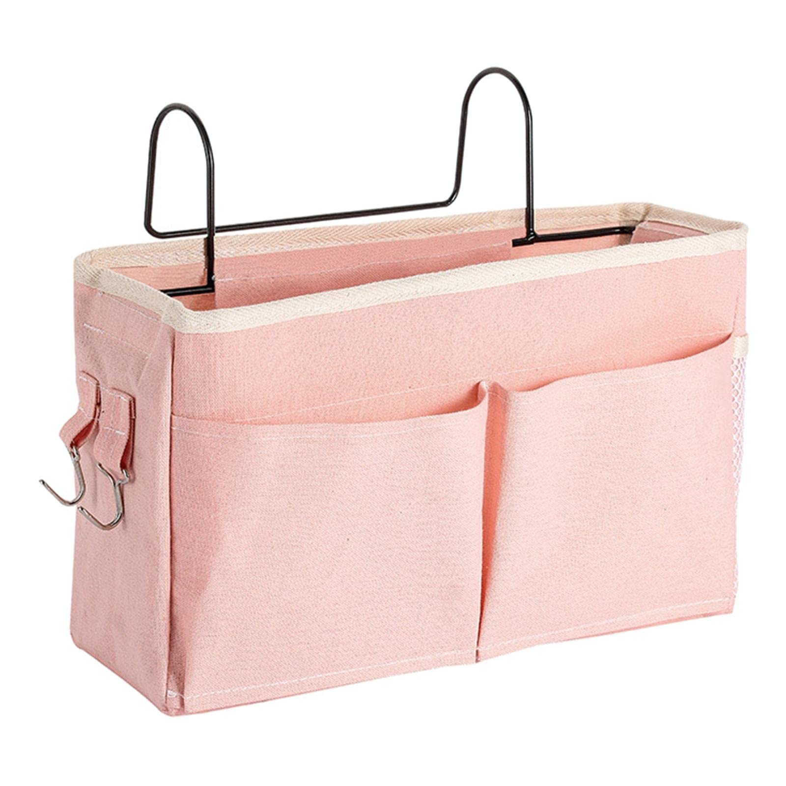 Bedside Caddy Cabinet Storage Organizer for Glasses Book Pink|Storage Bags-image-38
