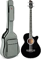 Vista 1 de Bajo electroacústico negro, con construcción de madera sólida y ecualizador