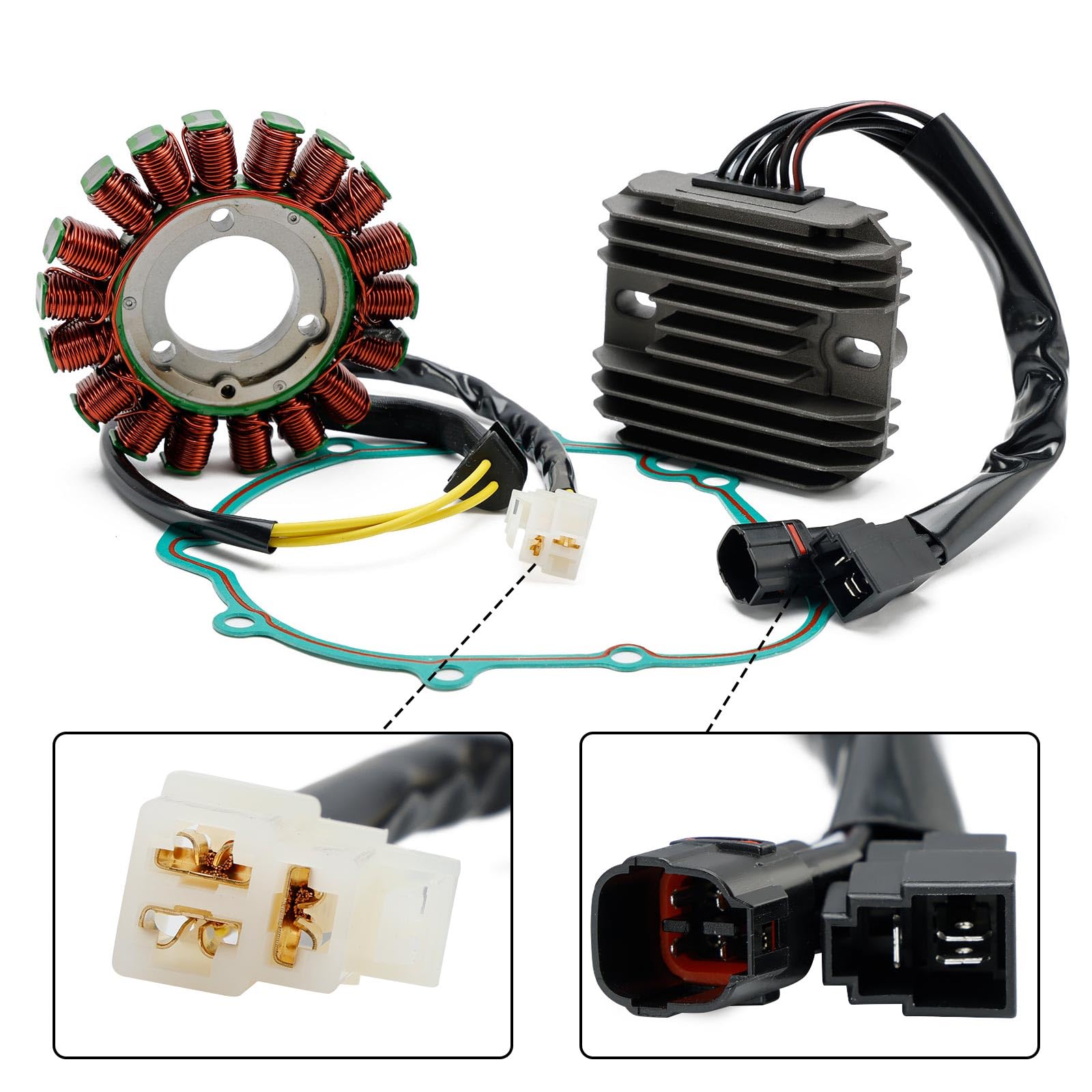Topteng 18 Spule Magneto Stator Kit, Regulator Magneto Stator Coil Dichtungssatz, Magneto Generator Statorspule Bausatz, passend für Suzuki GSXR 600/750 2006-2007