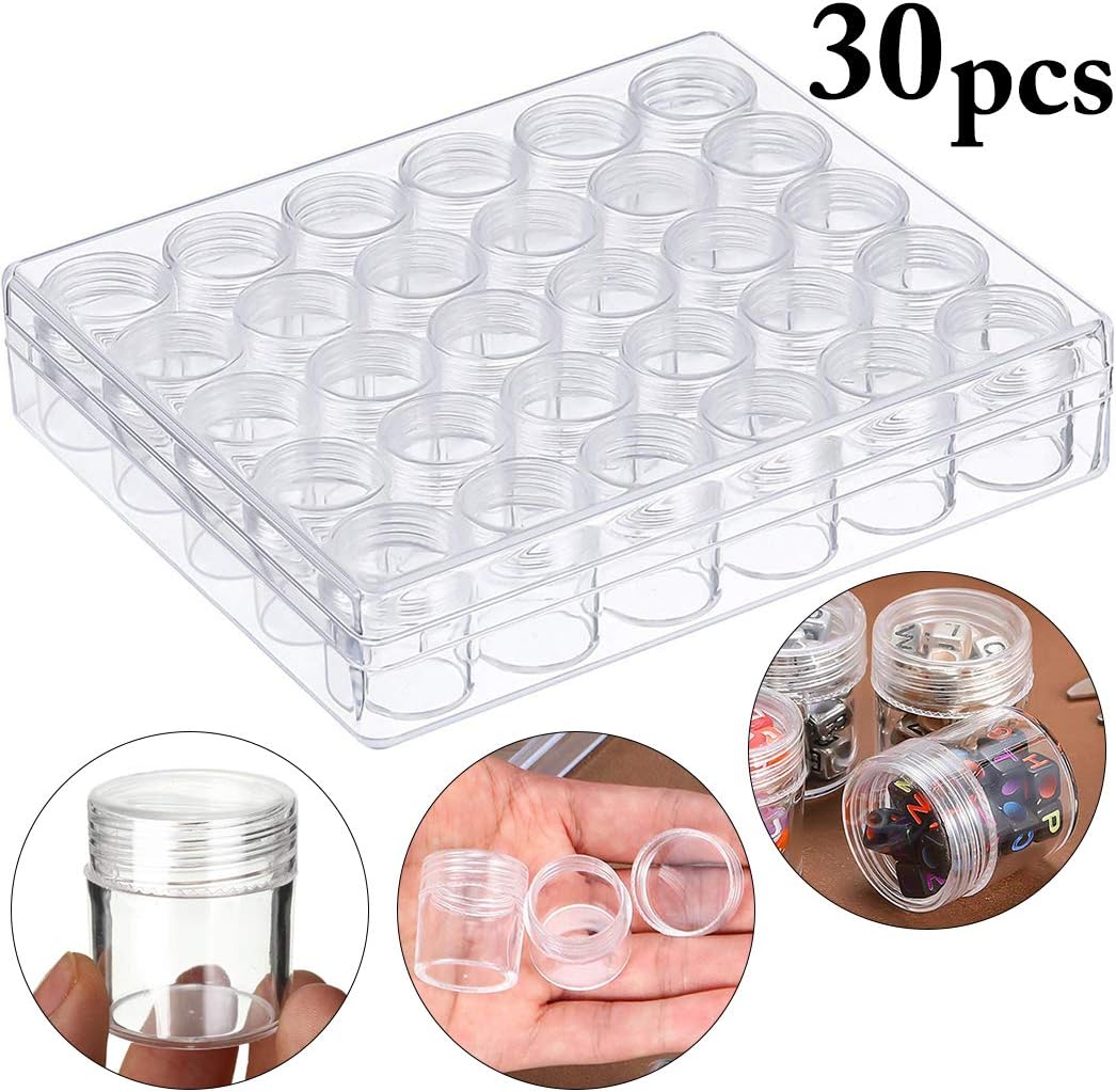 Adjustable 30-Compartment Bead Storage Box, Embroidery Craft Organizer