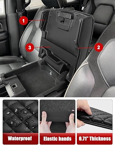 Miniatura 5 de KBH Funda para reposabrazos de consola central para Dodge Ram 1500 2500 3500 2019-2025, asiento de cubo de consola de suelo, protector de cojín para