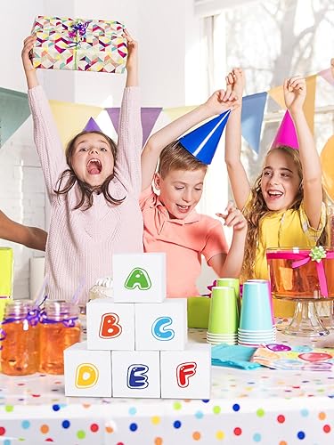 Miniatura 6 de Eupako Cajas de regalo de 4 x 4 x 4 pulgadas, paquete de 50 cajas de papel kraft blanco con tapas, cajas de regalo para damas de honor,