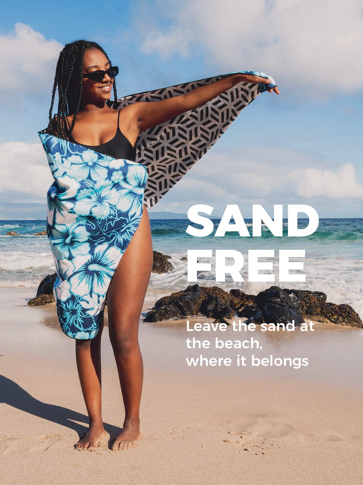 OCOOPA Telo mare microfibra ad asciugatura rapida, extra large, 178 * 80cm, senza sabbia, super leggero, per piscina, campeggio, picnic, yoga, palestra, sport-Ottimo per la festa della mamma