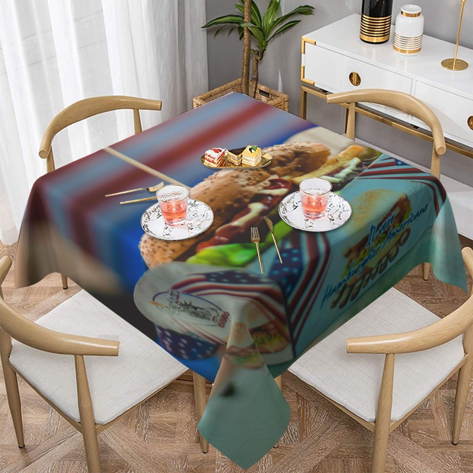Nappe hamburger imperméable et infroissable pour une table propre et sans taches