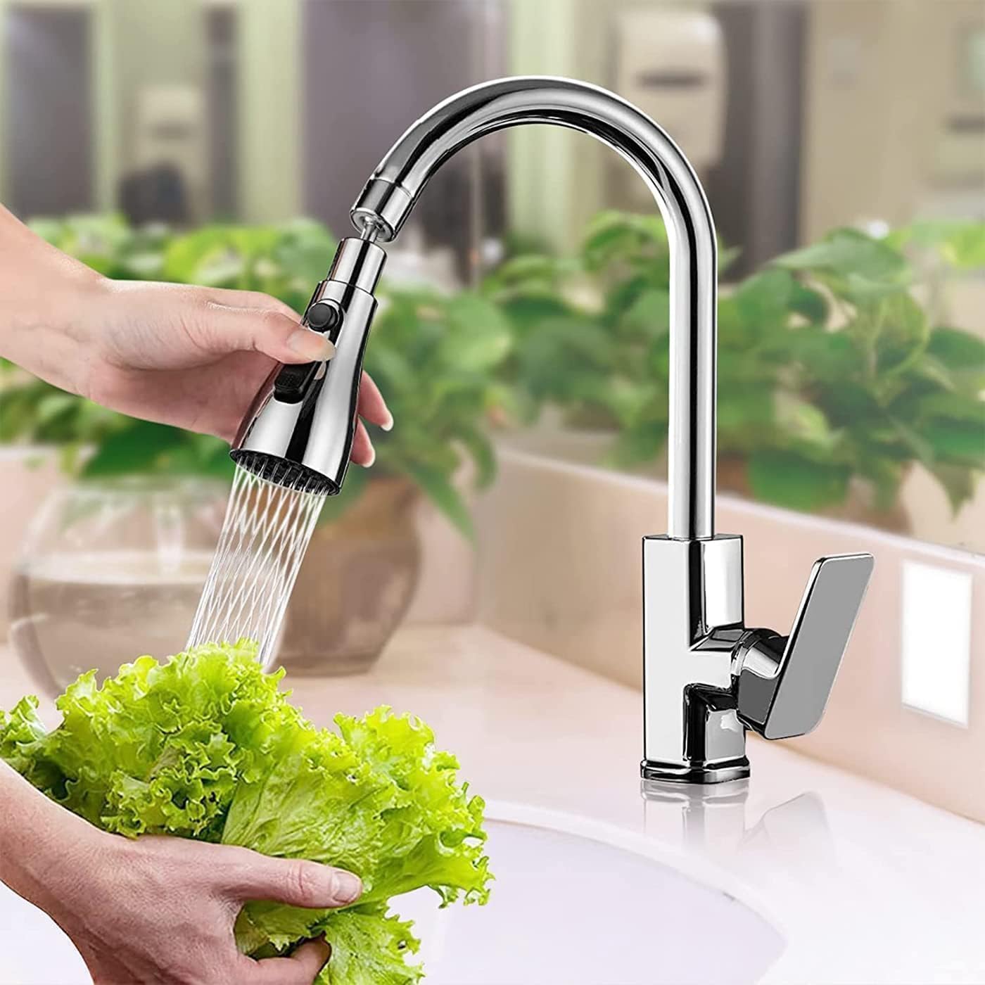 Flexible Tap Extender for Kitchen Sink – 360° Rotating Faucet Attachment, Splash-Proof Water Saving Aerator with 3 Spray Modes, Sink Nozzle for Bathroom & Kitchen (Pack of 1)