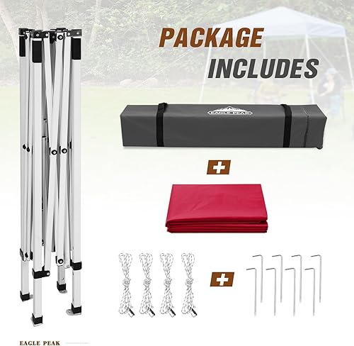 Vista 95 de EAGLE PEAK Tienda de campaña desplegable de pierna inclinada de 8 x 8 pulgadas, fácil instalación para una persona, toldo de playa al aire libre