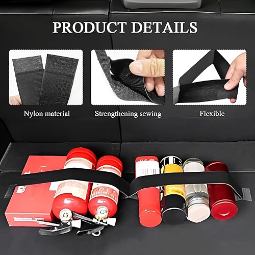 Miniatura 3 de Hovom 2 correas elásticas para maletero de automóvil con cinta de gancho y bucle, correas organizadoras de almacenamiento de maletero de SUV, correa