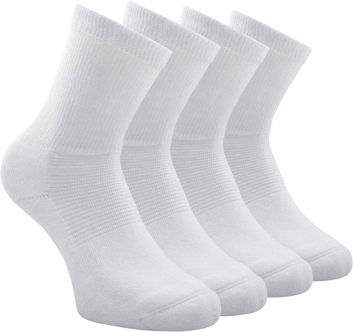 Busy Socks 4 Pack Non-binding Diabetic Socks for Men Women, Loose Top Crew Cotton Thick Cushion Socks - Image 6