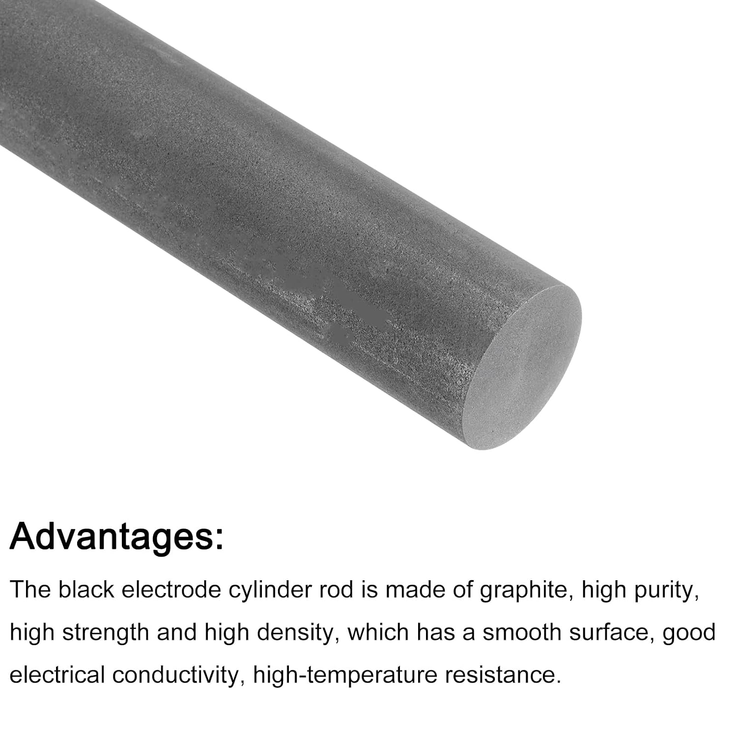 PATIKIL Graphite Rod Graphite Stirring Rod Cylinder Stick Carbon Rod 300x25mm Black for Electrode, Melting Casting, Crucibles