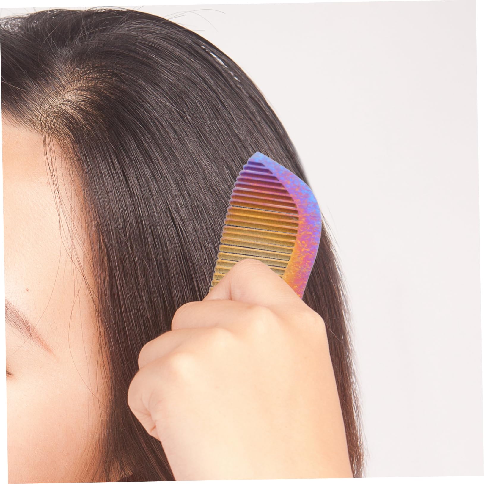 FRCOLOR 5 Piezas Peine Titanio Peine Peluquero Metálico Pelo Para Hombre Peinado Para Hombres Titanio Diente Ancho