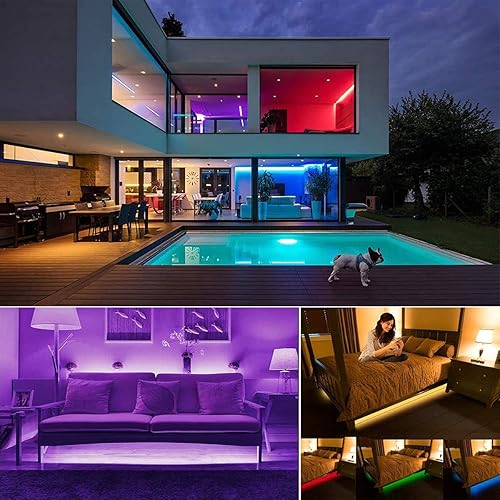 Miniatura 5 de Tira de luces LED RGB de 3M de 10 pies, IP65, impermeable, de color, retroiluminación USB de TV con control remoto, 16 colores que cambian 180 5050