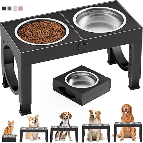 XIAZ Elevated Dog Bowls Large Breed Raised Dogs Bowl Stand
