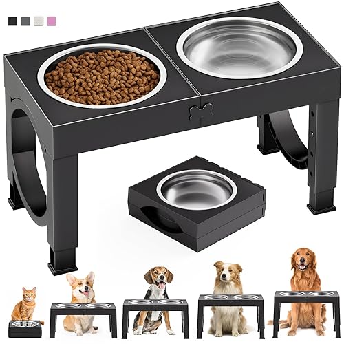 XIAZ Elevated Dog Bowls Large Breed Raised Dogs Bowl Stand